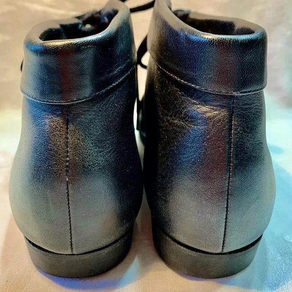 DanexX Women Vintage Black Leather Lace up Ankle Boots Comfy Durable size 9W - Picture 9 of 9